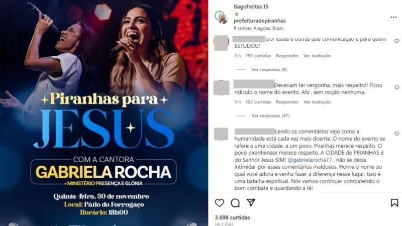 “Piranhas para Jesus”: nome de evento gospel vira polêmica e agita redes sociais